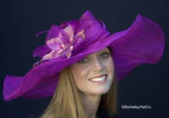 Winning Santa Anita Flowered Hat For The Derby In Purple