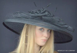 Spectacular Black Sinamay Derby Hat