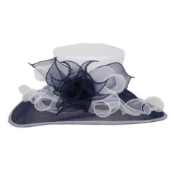 Easy Going Packable Organza Kentucky Derby Hat -Fashion hats 2011 Navy White 12244.1535589225.1280.1280