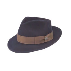 Westend Wool Felt Fedora By Biltmore -Fashion hats BF2640 WESTEND NAVY 3Q 75720.1667685944.1280.1280