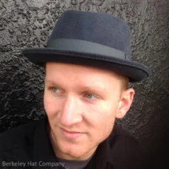 Diamond Crown Pork Pie Hat In Wool Felt By Bigalli -Fashion hats Bigalli Diamond Stingy Brim DG5 55989.1667684887.1280.1280