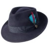 Wool Felt Teardrop Crown Fedora By Bigalli 2 Wool Felt Teardrop Crown Fedora By Bigalli -Fashion hats Bigalli Quickstep Navy 50260.1667684883.1280.1280