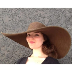 Big Brim Paper Braid Hat -Fashion hats Brown Big Brim Sun Hat 49627.1685042266.1280.1280