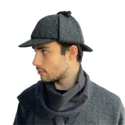Sherlock Holmes Harris Tweed Deerstalker Hat