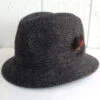 Irish Walking Hat Fine Weave Handwoven Wool Tweed -Fashion hats Irish Donegal Walker Charcoal Grey Herringbone Hat 76176.1667687421.1280.1280
