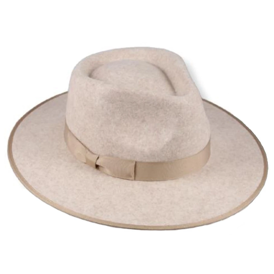 Bound Edge Flat Brim Fedora