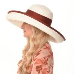 Margot Derby Hat By Christine Moore - Berkeley Hat Company -Fashion hats Margot Left side camhats SP2022 77830.1649630233.1280.1280