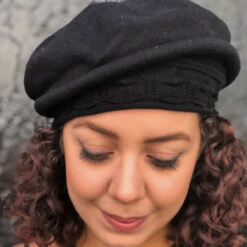 Parkhurst Pointelle Topper Beret -Fashion hats Pointelle Topper Black 13751.1668821665.1280.1280