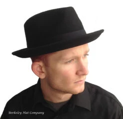 Wool Felt Teardrop Crown Fedora By Bigalli -Fashion hats Quickstep Black 1 17299.1667684883.1280.1280