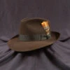 Fur Felt Fedora, "Downs" By Stetson In Cordova Brown -Fashion hats Stetson Downs Cordova brim down 79952.1667685158.1280.1280