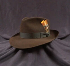 Fur Felt Fedora, "Downs" By Stetson In Cordova Brown