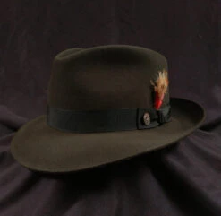 Grey Fur Felt Fedora, "Downs" By Stetson 7 Grey Fur Felt Fedora, "Downs" By Stetson -Fashion hats Stetson Downs Graphite 16266.1667685165.1280.1280