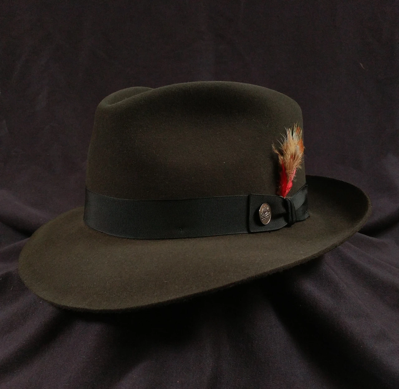 Grey Fur Felt Fedora, "Downs" By Stetson 5 Grey Fur Felt Fedora, "Downs" By Stetson - Image 3