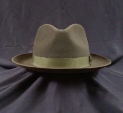 Stetson Fur Felt Fedora, "Downs" In Sage -Fashion hats Stetson Downs Sage front 27438.1667685161.1280.1280