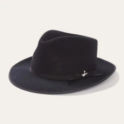 Stetson Stratoliner Fedora, Bound Regular In Black - Berkeley Hat Company