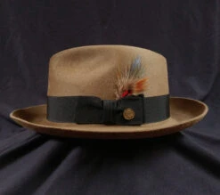 Firenze Fedora By Stetson In Tawny -Fashion hats Tawny Firenze side view 92395.1667684938.1280.1280
