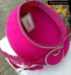 Vintage Formal Church Hat Fur Felt Fuchsia Pink Beret Style Feathers With Pin -Fashion hats VINTAGE Formal Church Hat FUR FELT Fuchsia Pink Beret Style Feathers Pin 4 65371.1667685114.1280.1280