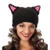 Knit Pussy Cat Beanie In Black With Pink Ears -Fashion hats black knit pussy cat beanie with pink ears 2 67561.1499709907.1280.1280 35676.1550099743.1280.1280