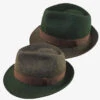 Brown & Green Two-Tone Wool Fedora -Fashion hats brown green two tone wool fedora 2 19879.1549756073.1280.1280