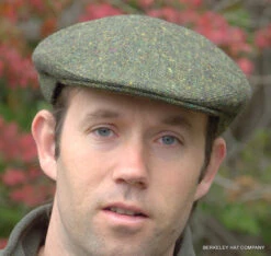 Green Donegal Tweed Irish Ivy Flat Cap
