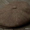 Irish Brown Herringbone Cabbie Cap (IR73)