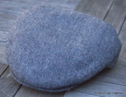 Irish Grey Herringbone Lambswool Flat Cap