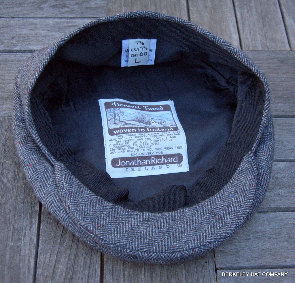 Irish Grey Herringbone Lambswool Flat Cap 4 Irish Grey Herringbone Lambswool Flat Cap - Image 2