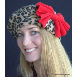 Leopard Print Beret In Polar Fleece