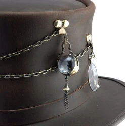 Steampunk Leather Top Hat, "Trinket"