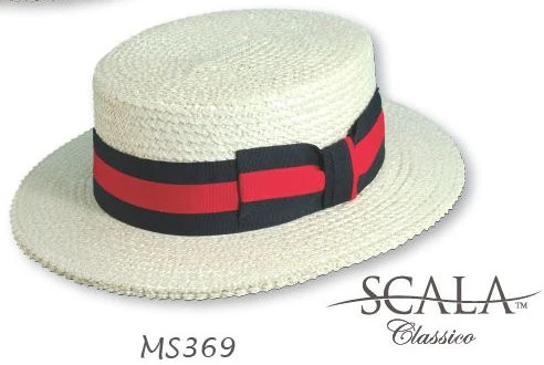 Straw Boater Hat, Skimmer 3 Straw Boater Hat, Skimmer